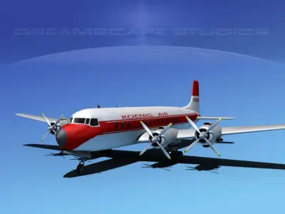 Douglas DC-7C Koenig Air 3D model