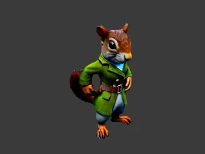 Squirrel Man Low-poly 3D model