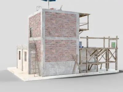 Slum Favela Low-poly 3D model