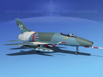 North American F-100D Super Sabre V02 USAF 3D model