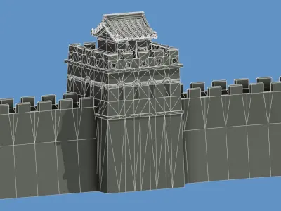 Great Wall Of China Low Poly Low-poly 3D model
