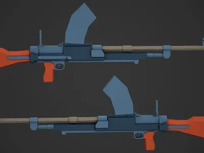 Stylized Bren LMG Low Poly Mobile Ready Low-poly 3D model
