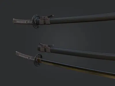 samurai Sword-Katana Low-poly 3D model
