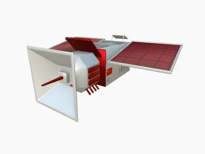 Satellite E10 China - SciFi Space Design Low-poly 3D model
