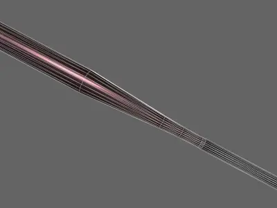 PBR Baseball Bat Moderate Red Low-poly 3D model
