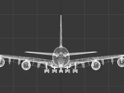 Airbus A380-8 Home livery Low-poly 3D model