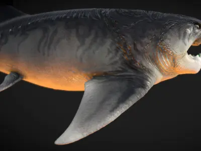 Dunkleosteus paleo accurate Low-poly 3D model