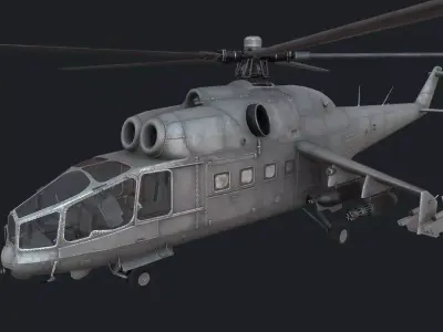 Mi-24a Low-poly 3D model