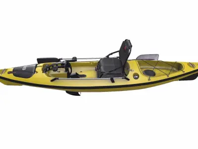 Fishing Kayak PBR Low-poly 3D model
