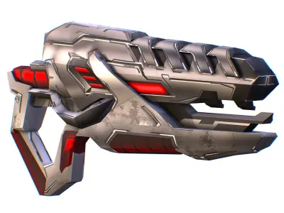 LowPoly Sci-Fi Cartoon Assault Rifle Future Low-poly 3D model