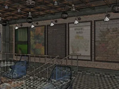 Retro Bakery shop 3D model