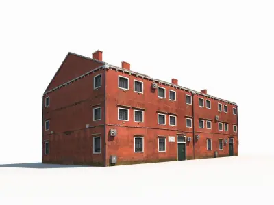 Old Red House 176 Low Poly Low-poly 3D model