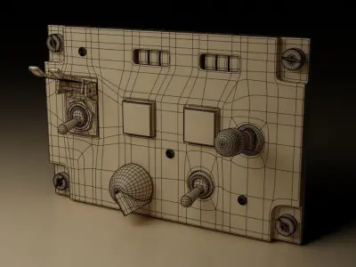F16 CMDS CHAFF and FLARE Panel 3D model