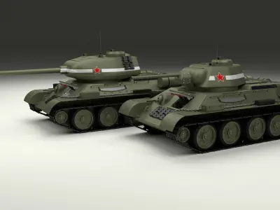 T-34 76 85 Tanks w Interior 3D model