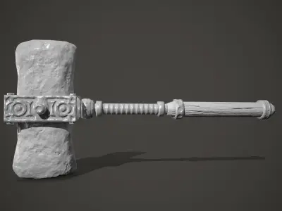 stone hammer Free low-poly 3D model