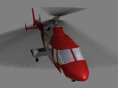 Bell 222 V6 Helicopter Low-poly 3D model