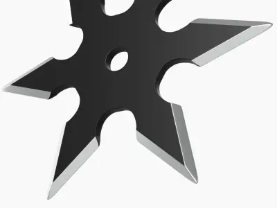 Shuriken ninja throwing knife 03 3D model