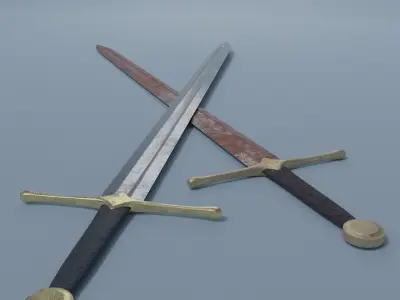 Sword two swords Low-poly 3D model