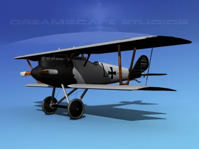 Pfalz DIII German Fighter V09 3D model