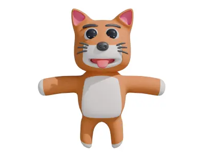 3D model of a cartoon dog  3D model