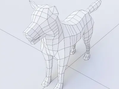 Dog 3d model polygonal Low-poly 3D model