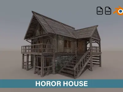 Horor House Low-poly 3D model