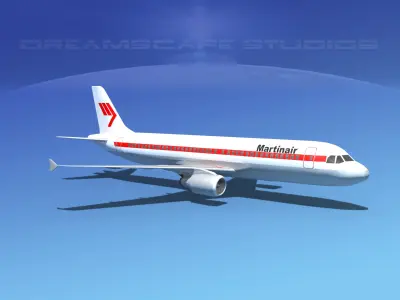 Airbus A320 LP Martinair Low-poly 3D model