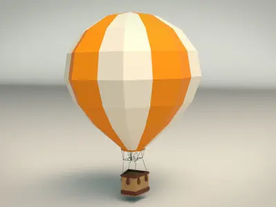 Low Poly Hot Air Balloon Low-poly 3D model