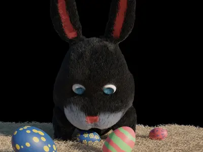 Thinking Bunny Free low-poly 3D model