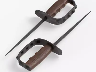 M1917 Trench Knife dirt finish Low-poly 3D model