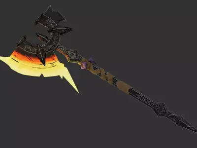 Mythical lava melee weapon Low-poly 3D model