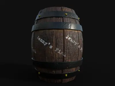Low poly barrel Low-poly 3D model