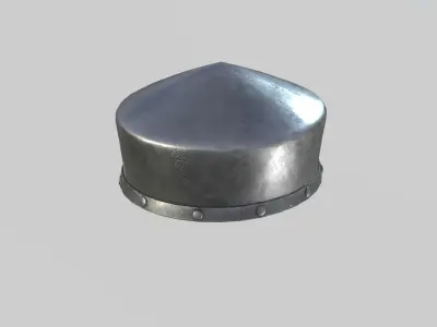 Medieval Kettle Helmet 03 Low-poly 3D model