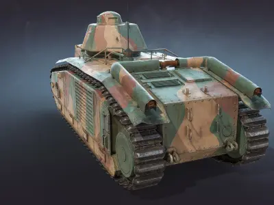 Char B1 Low-poly 3D model