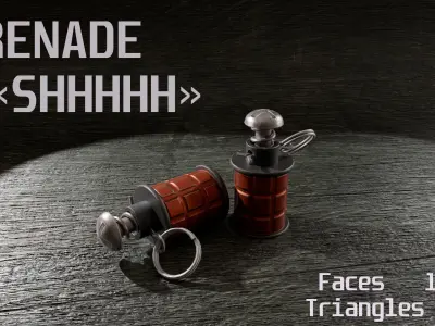 Set of grenades Low-poly 3D model