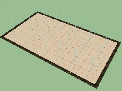 water jet on flooring 3d sketchup model 3D model