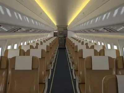 Airplane Cabin V2 Low-poly 3D model