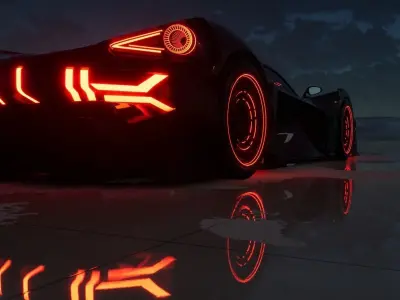 Neon Blaze GT The Futuristic Supercar 3D model