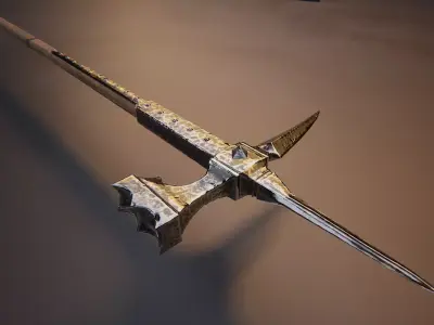 Medieval Polehammer Low-poly 3D model
