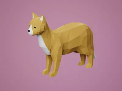Stylized Cat Free low-poly 3D model