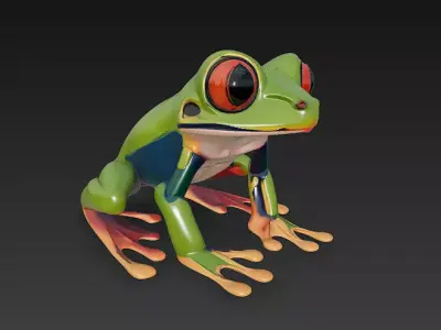 Frog Poisonous Realistic 3D Model - Low Poly Realistic Low-poly 3D model