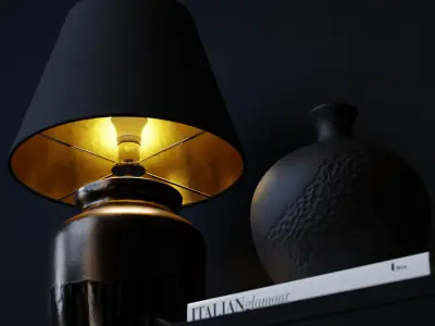  Eno Ceramic Skaro Golden Petrol Shade Lamp Model, Brown 