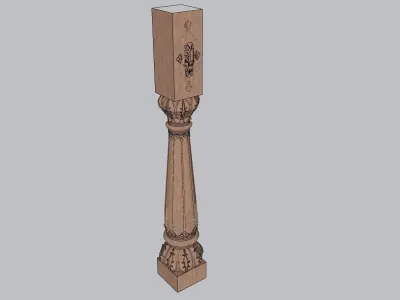 indian jodhpuri stone piller column 3d modal 3D model