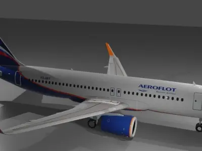 Aeroflot Airbus a320neo 3D Model Low-poly 3D model