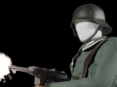 World War 2 German Soldier - Rigged Low-poly 3D model