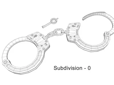 Chain-Linked Handcuffs 3D model