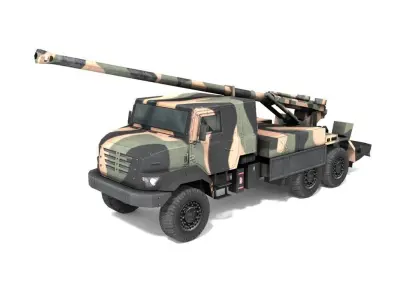 CAESAR Self-Propelled Howitzer Low-poly 3D model
