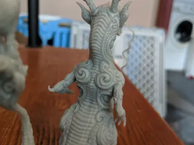 Lizard dragon figurine on table 3D print model