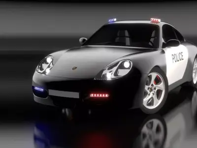 Porsche 911 Carrera S4 Police free Free low-poly 3D model
