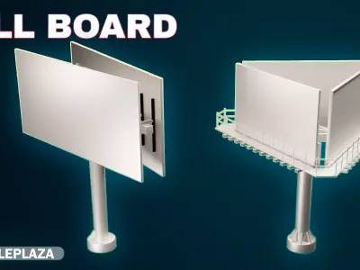 2 Billboard-game ready 3D model